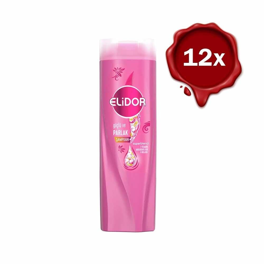 Elidor Superblend Saç Bakım Şampuanı Güçlü Ve Parlak Saçlar 650 ML x 12