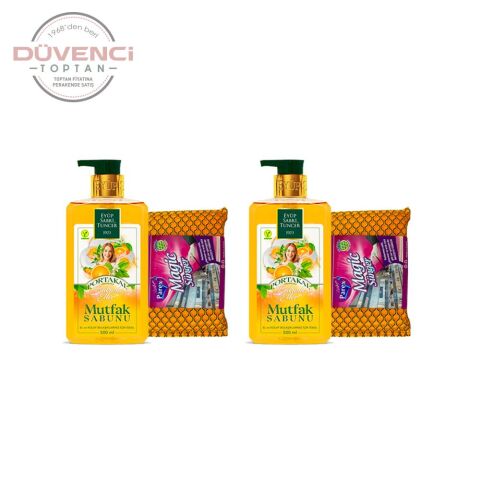 Eyüp Sabri Tuncer Portakal Aromalı Mutfak Sabunu 500 ml + Magic Sünger x 2 Adet