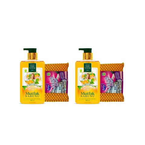 Eyüp Sabri Tuncer Portakal Aromalı Mutfak Sabunu 500 ml + Magic Sünger x 2 Adet