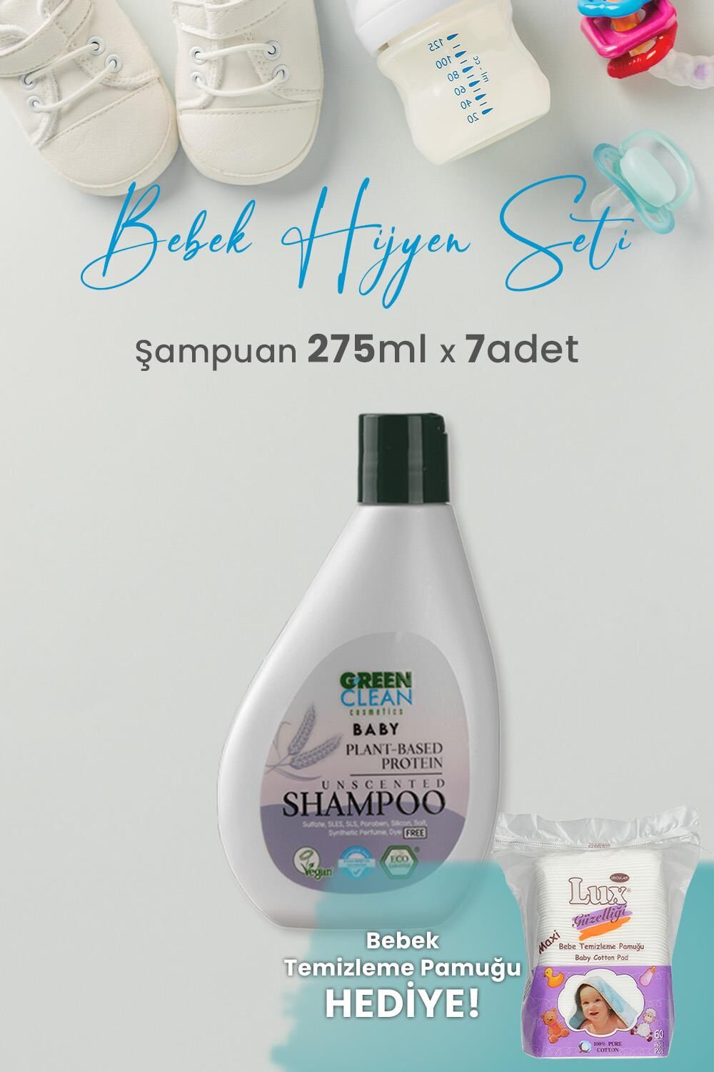 Green Clean Baby Şampuan 275 ml x 7 Adet ve Hediyeli