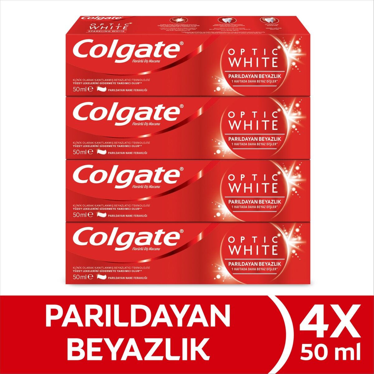Colgate Optic White Parıldayan Beyazlık 50 ml x4 Adet