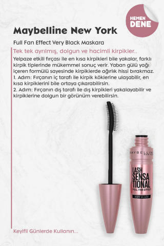 Maybelline Lash Sensational Maskara,65 Seductress Ruj, Perfector Glow 01 Light, Micellar  400 ml ve ROSIE