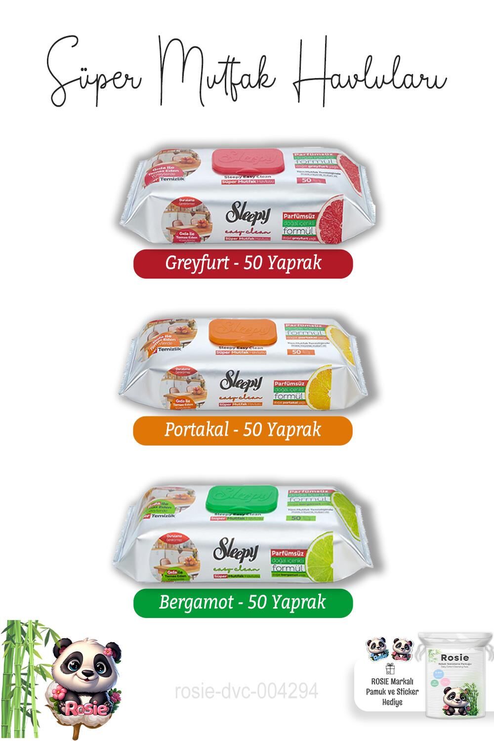 Portakal, Greyfurt ve Bergamot Süper Mutfak Havlusu 50'li ve ROSIE