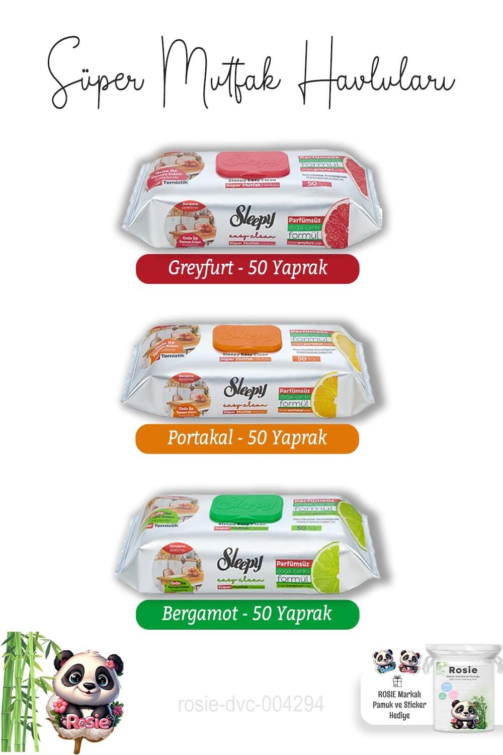 Portakal, Greyfurt ve Bergamot Süper Mutfak Havlusu 50'li ve ROSIE