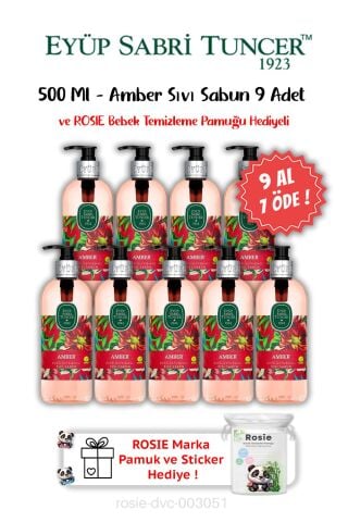 Amber Sıvı Sabun 9 AL 7 ÖDE 500 ML ve ROSIE Hediyeli