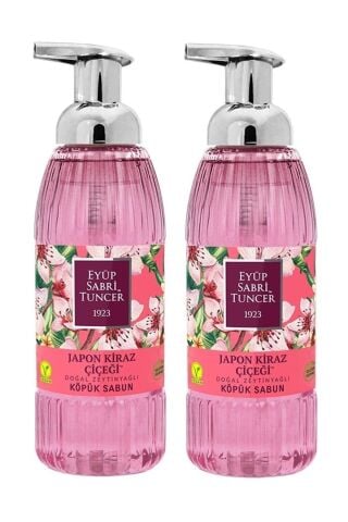 2 Adet Japon Kiraz Çiçeği Doğal Zeytinyağlı Köpük Sabun 500 Ml