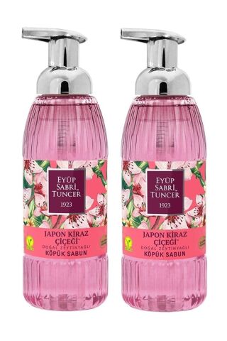 2 Adet Japon Kiraz Çiçeği Doğal Zeytinyağlı Köpük Sabun 500 Ml