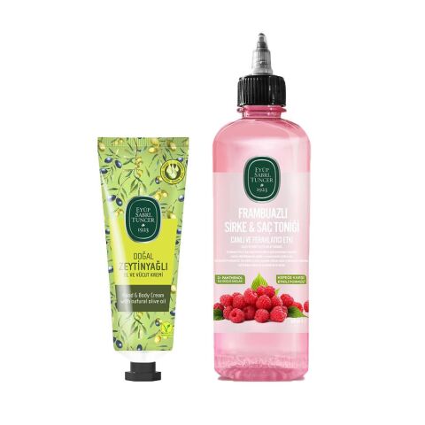 Frambuazlı Sirke & Saç Toniği ve El ve Vücut Kremi Zeytinyağlı