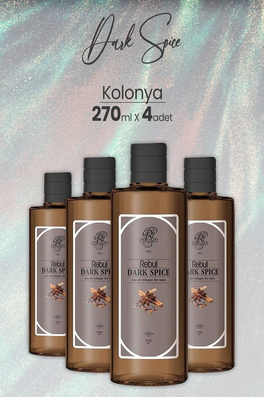 Rebul Dark Spice Kolonya (Cam Şişe) 270 ml x 4 Adet