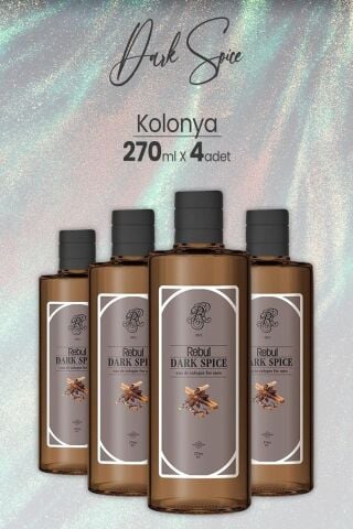 Rebul Dark Spice Kolonya (Cam Şişe) 270 ml x 4 Adet