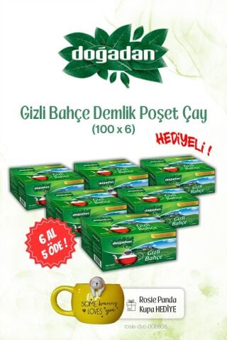 6 AL 5 ÖDE Doğadan Gizli Bahçe Demlik Poşet Çay 100'lü ve ROSIE