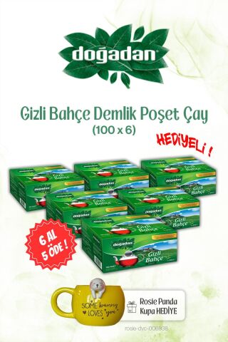 6 AL 5 ÖDE Doğadan Gizli Bahçe Demlik Poşet Çay 100'lü ve ROSIE