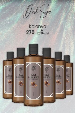 Rebul Dark Spice Kolonya (Cam Şişe) 270 ml x 6 Adet