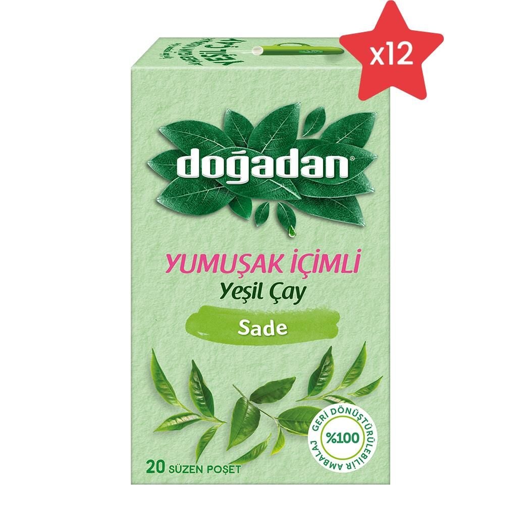 Doğadan Yeşil Çay Yumuşak İçimli x 12