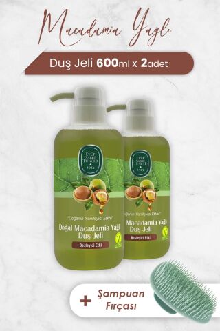 Eyüp Sabri Tuncer Macadamia Yağlı Duş Jeli 600 ml x 2 Adet ve Şampuan Fırçası