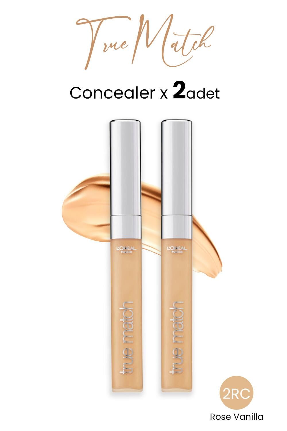 Loreal Paris True Match Concealer 2RC Rose Vanilla x 2 Adet