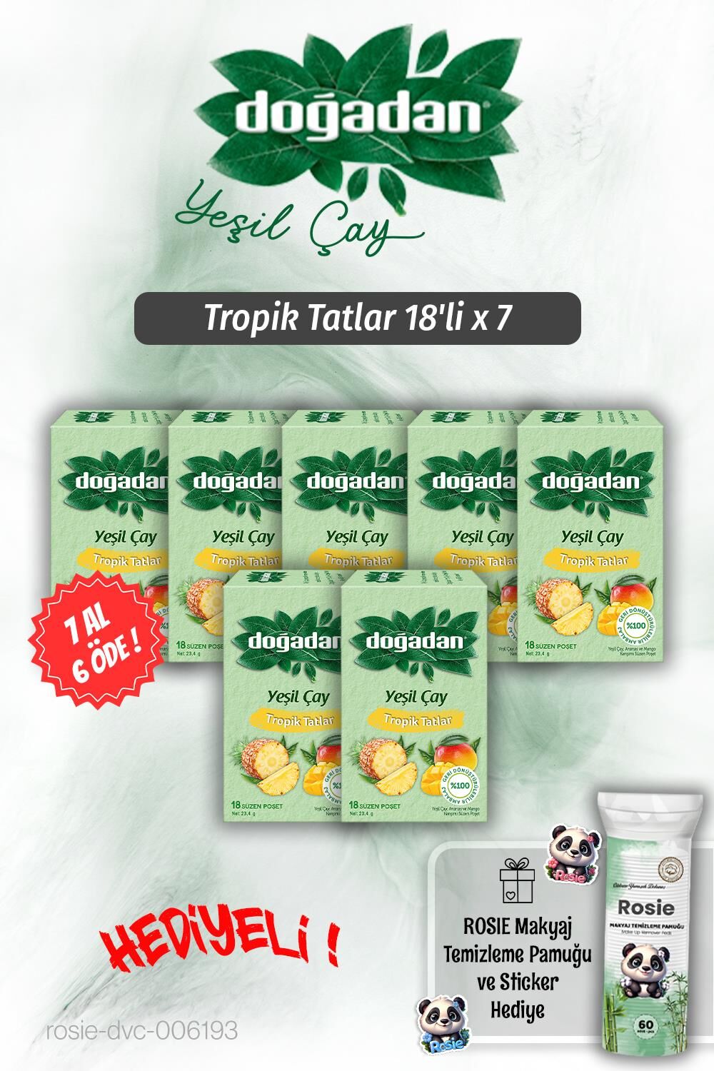 Doğadan 7 AL 6 ÖDE Tropik Tatlar 18'li ve Rosie Pamuk Hediyeli