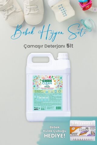 Green Clean Baby Bitkisel Çamaşır Deterjanı Lavanta Yağlı 5 lt ve Hediyeli