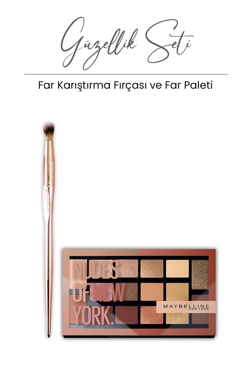 Maybelline Nudes Of New York 010 Far Paleti ve Far Karıştırma Fırçası