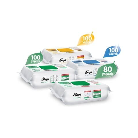 Sleepy Beyaz Sabun, Çamaşır Suyu, Arap Sabunu, Mopa Uyumlu 3X100+80 (380 Yaprak)