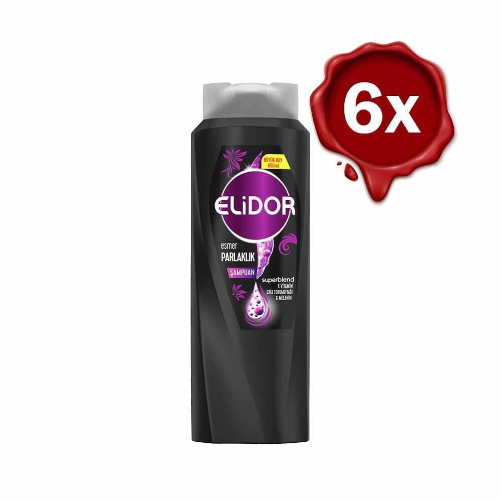 Elidor Saç Bakım Şampuanı Esmer Parlaklık 650 ML x 6