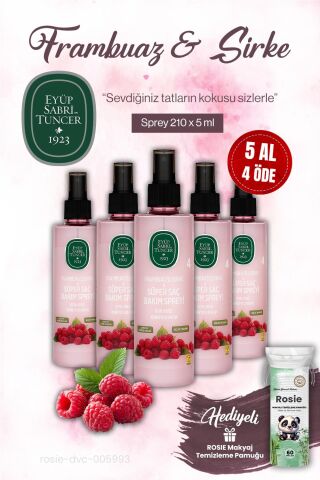 Eyüp Sabri Tuncer 5 AL 4 ÖDE 210 ml Sirke Frambuaz Sprey ve ROSIE makyaj pamuğu