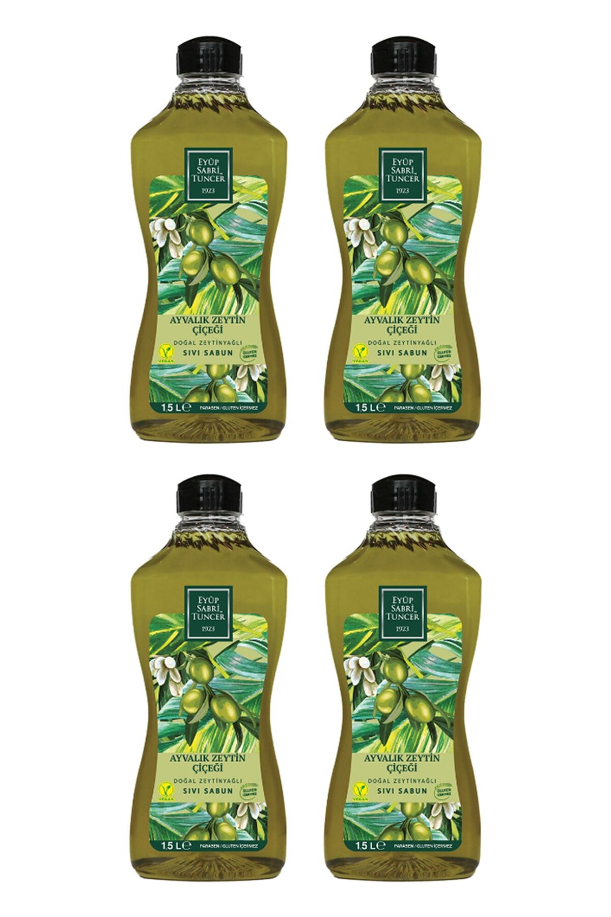 Eyüp Sabri Tuncer Doğal Zeytinyağlı Sıvı Sabun Ayvalık Zeytin Çiçeği 1500 ML Pet Şişe X 4