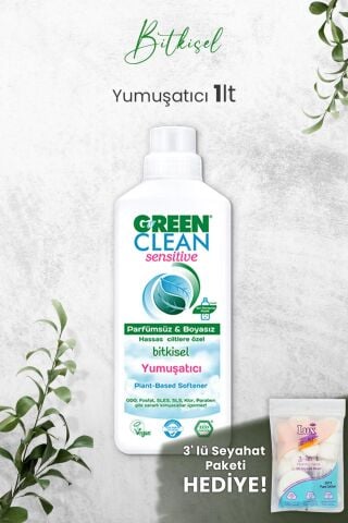 Green Clean Sensitive Kokusuz Yumuşatıcı 1 L ve Hediyeli