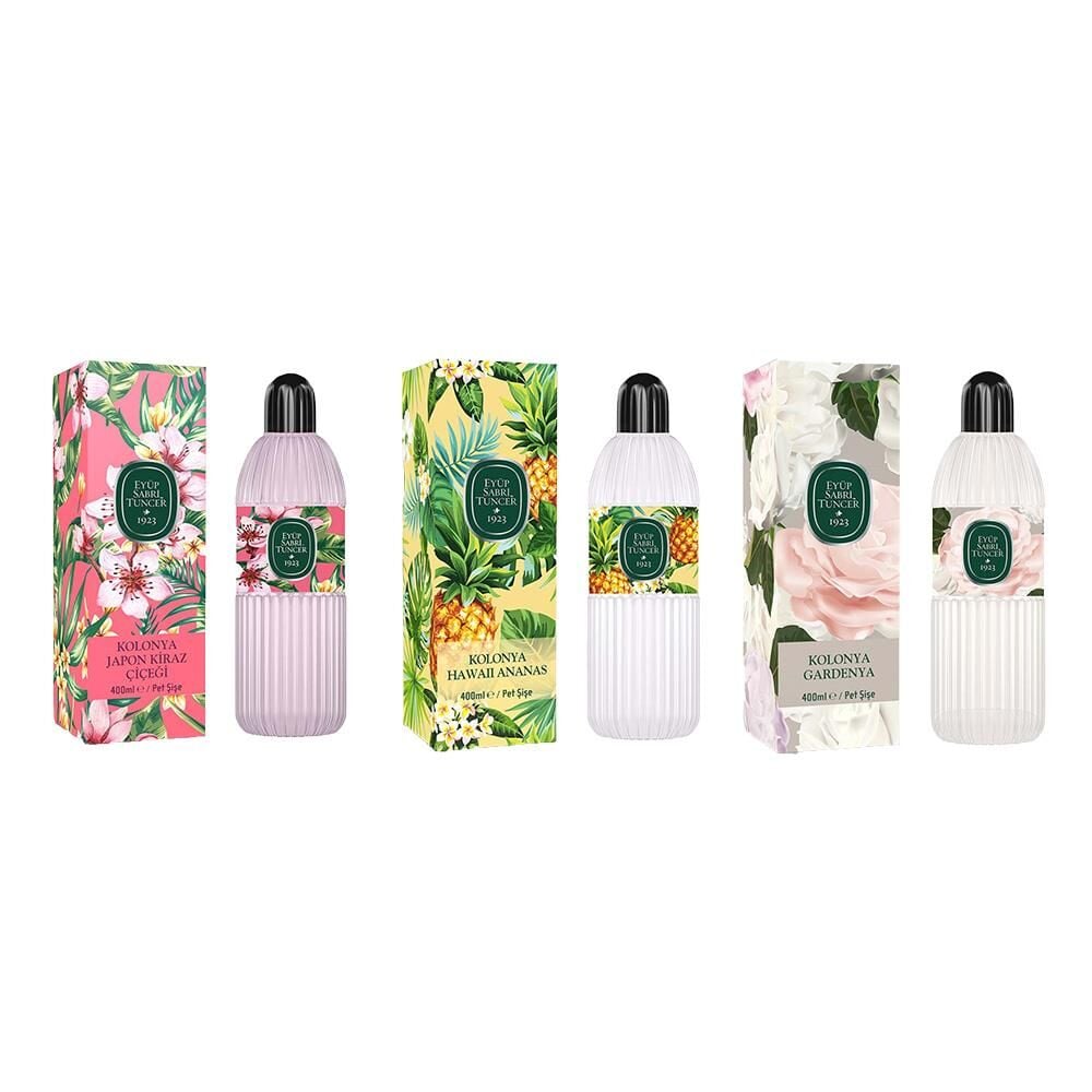 Eyüp Sabri Tuncer Kolonya Japon Kiraz Çiçeği, Hawaii Ananas ve Gardenya Pet Şişe 400 ML
