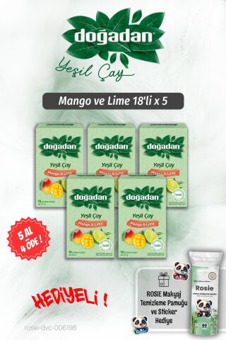 Doğadan 5 AL 4 ÖDE Mango ve Lime 18'li ve Rosie Pamuk Hediyeli