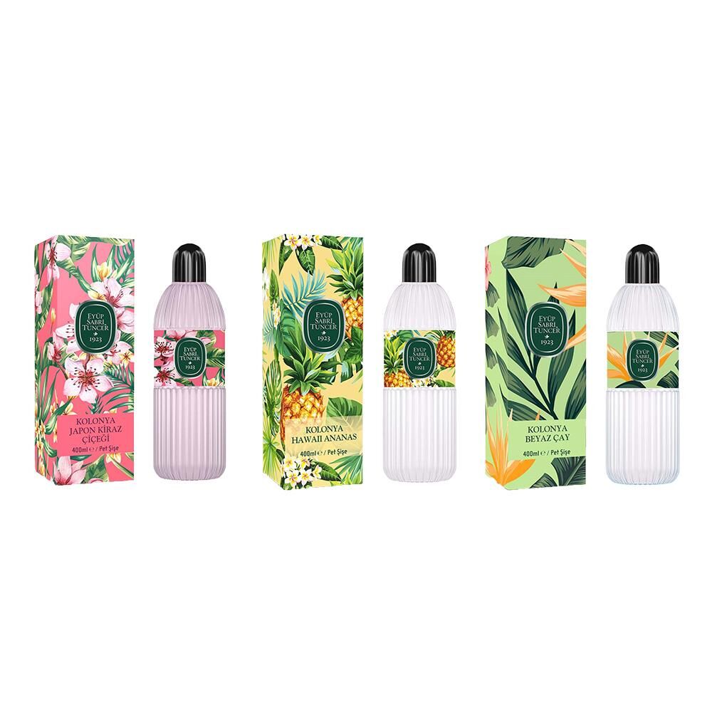 Eyüp Sabri Tuncer Kolonya Japon Kiraz Çiçeği, Hawaii Ananas ve Beyaz Çay Pet Şişe 400 ML