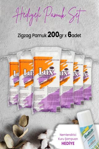 Lux Zigzag Pamuk 200 gr x 6 Adet ve Hediyeli