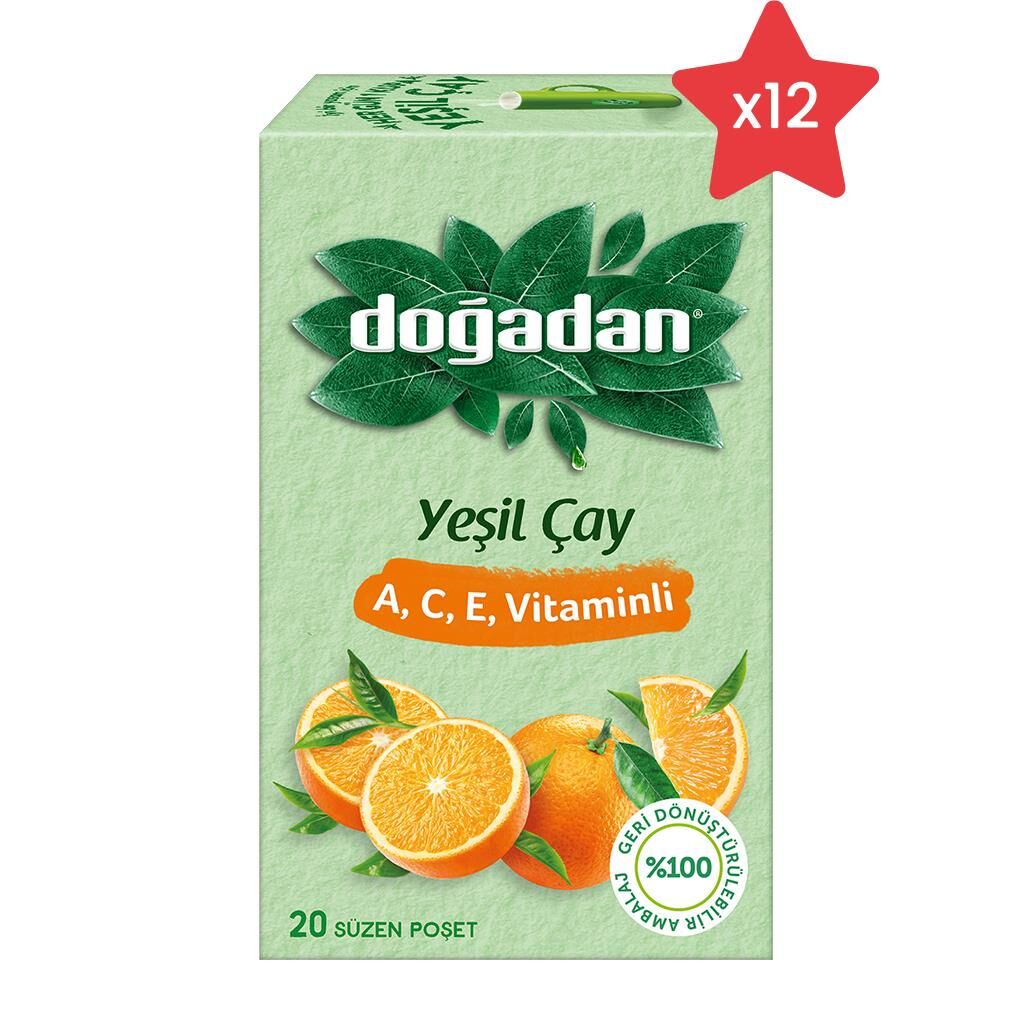 Doğadan Yeşil Çay A,C,E Vitaminli x 12