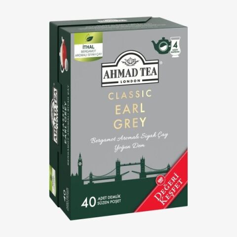 3 Paket 40'lı Klasik Earl Grey Demlik Poşet Çay 80 g ve Oda Kokusu