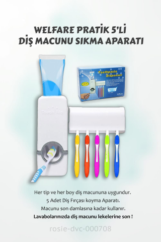 Colgate Visible White Diş Macunu 75 ml,  FoamSoft Diş Fırçası, Diş Macunu Aparatı ve ROSIE