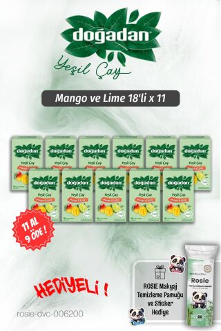 Doğadan 11 AL 9 ÖDE Mango ve Lime 18'li ve Rosie Pamuk Hediyeli