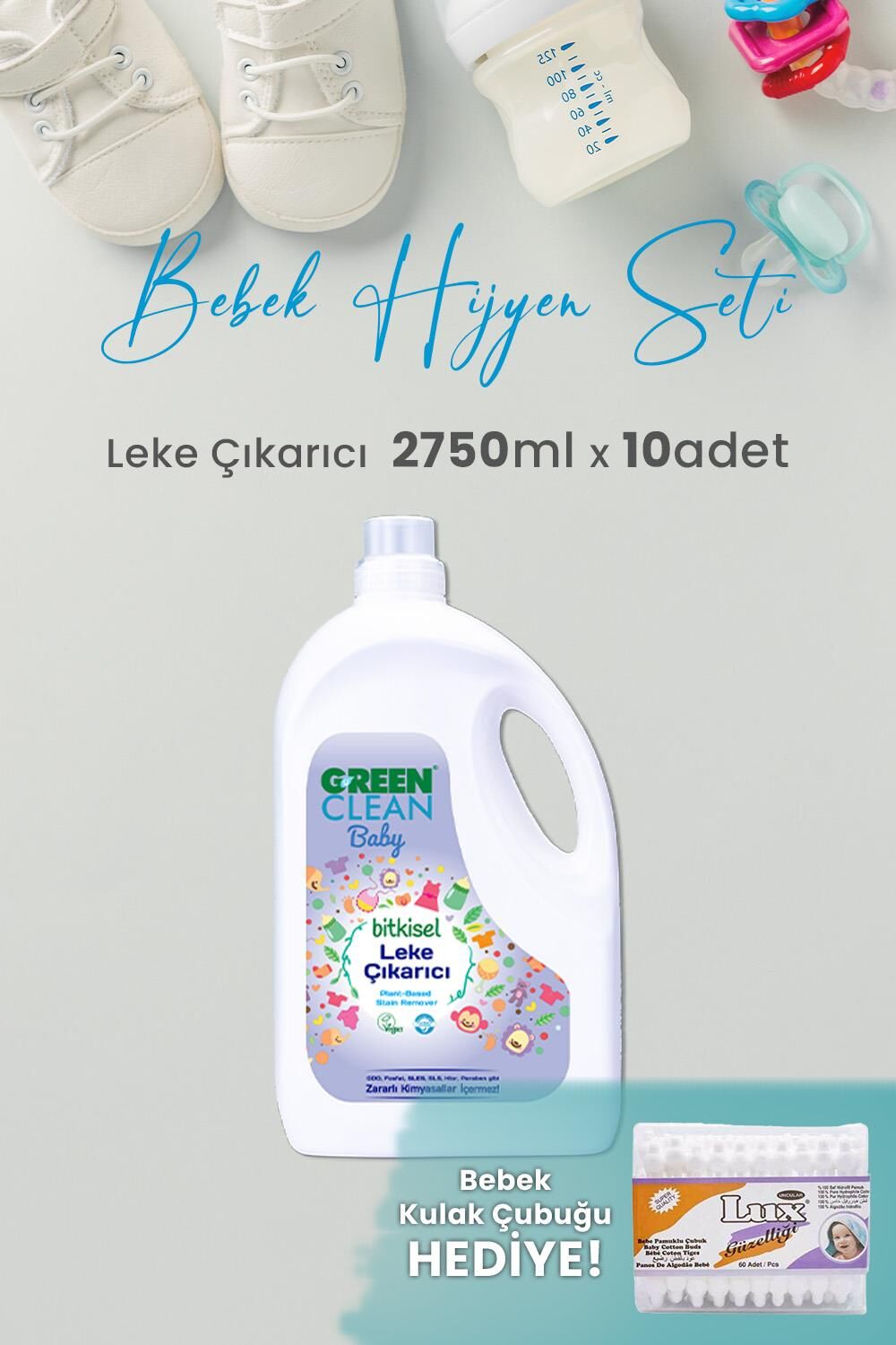 Green Clean Baby Leke Çıkarıcı 2.75 L x 10 Adet ve Hediyeli