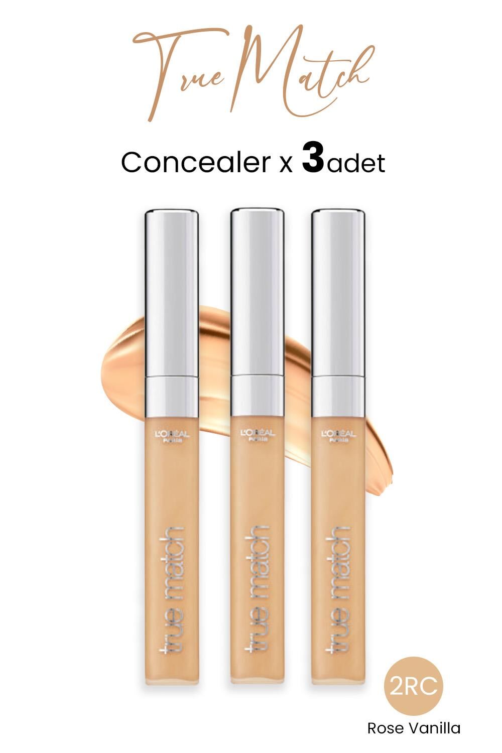 Loreal Paris True Match Concealer 2RC Rose Vanilla x 3 Adet