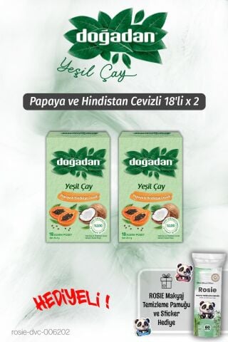 Doğadan 2'li Yeşil Çay Papaya Hindistan Cevizli 18'li ve Rosie Pamuk