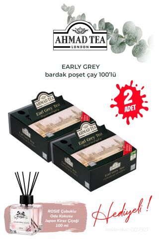 2 paket Earl Grey Bardak Poşet Çay 100’lü 200 G ve Oda Kokusu