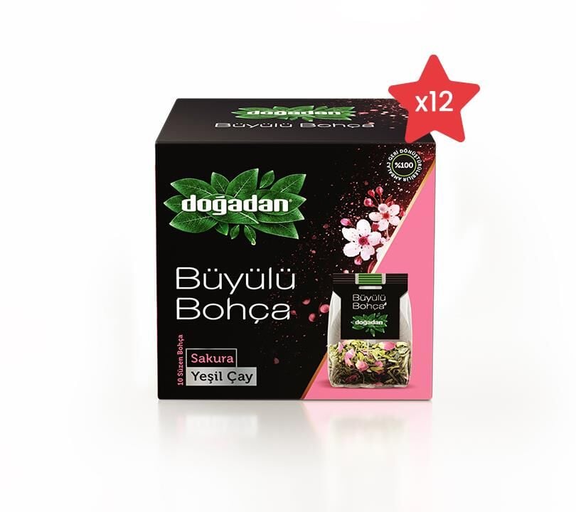 Doğadan Büyülü Bohça Sakura Yeşil Çay x 12