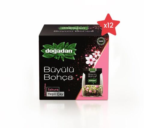 Doğadan Büyülü Bohça Sakura Yeşil Çay x 12