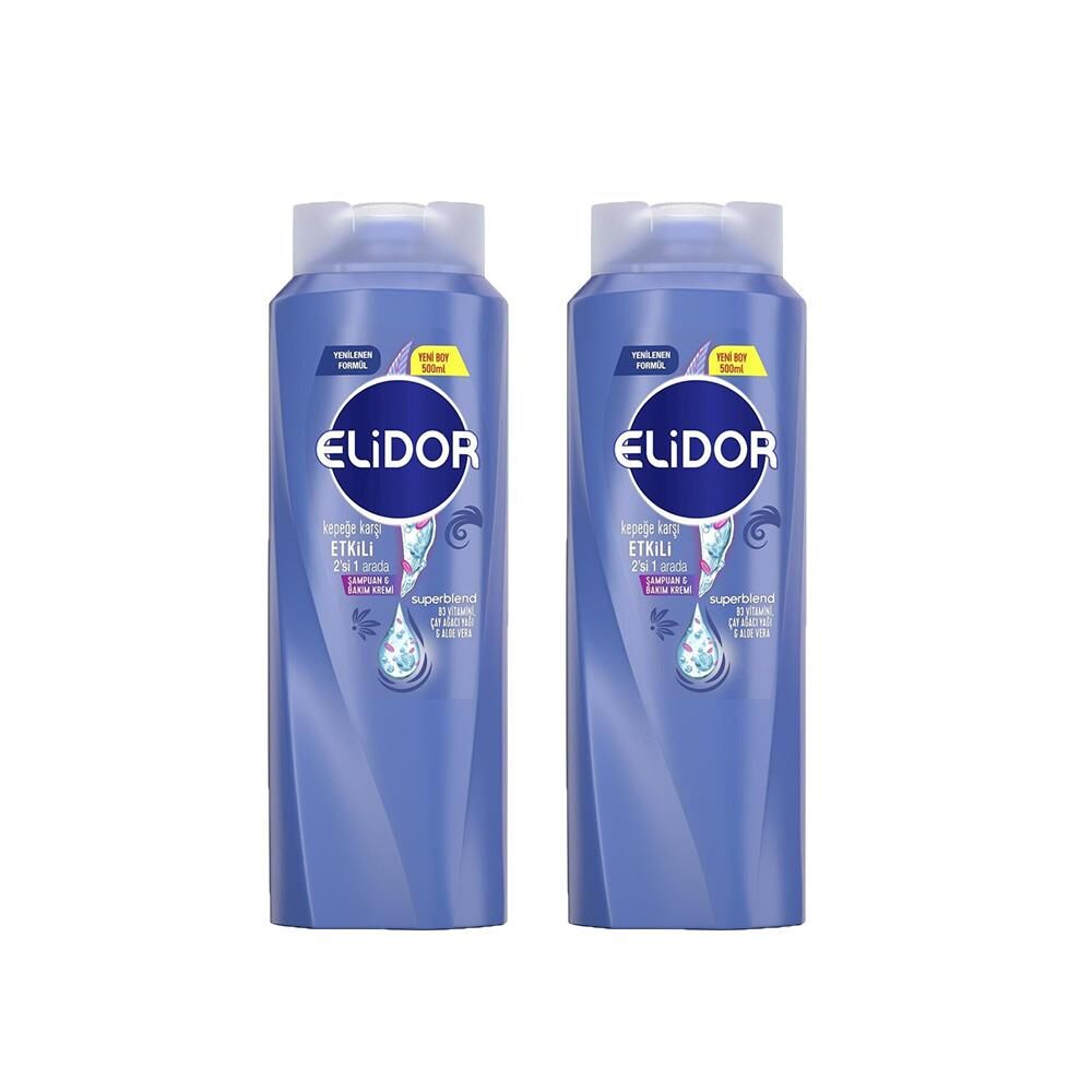 Elidor Superblend 2'si 1 Arada Şampuan ve Saç Bakım Kremi Kepeğe Karşı Etkili x 2