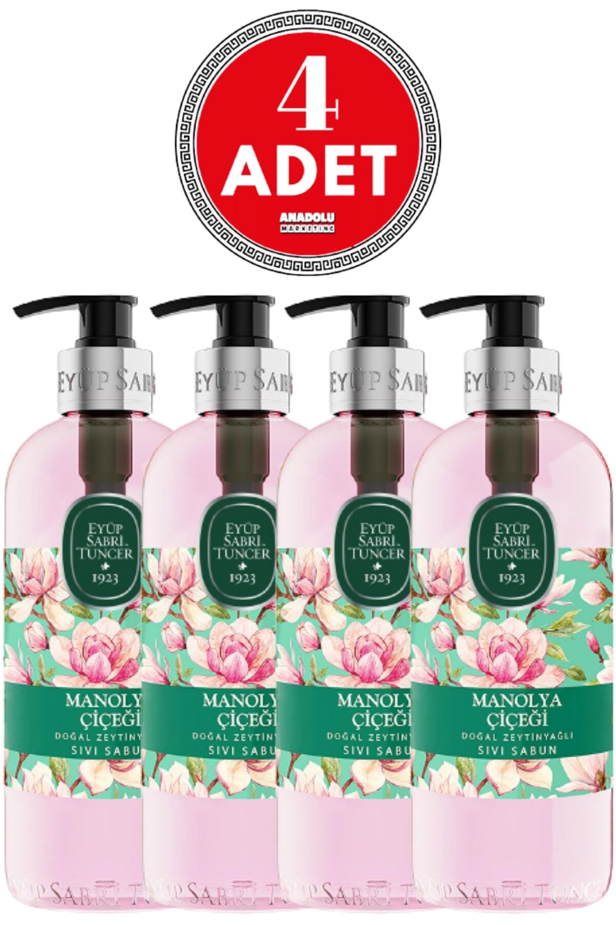 Eyüp Sabri Tuncer Doğal Zeytinyağlı Sıvı Sabun Manolya Çiçeği 500 ML x 4 Adet