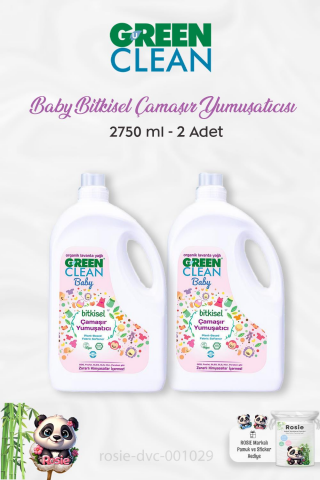 2 Adet Green Clean Baby Bitkisel Çamaşır Yumuşatıcı 2750 ml ve ROSIE