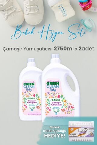 Green Clean Baby Çamaşır Yumuşatıcısı 2750 ml Yıkama x 2 Adet ve Hediyeli