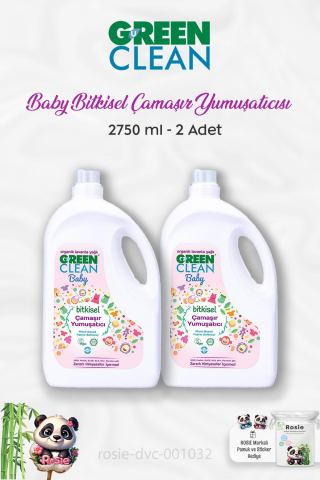 2 Adet Green Clean Bitkisel Çamaşır Yumuşatıcı Lavanta Yağlı 2750 ml ve ROSIE