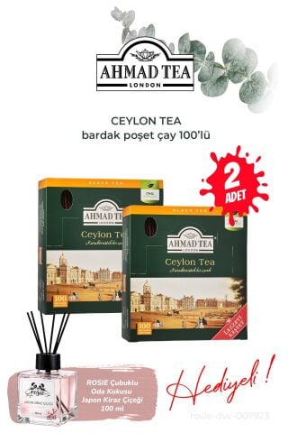 2 paket Ceylon Tea Bardak Poşet Çay 100’lü 200 G ve Oda Kokusu
