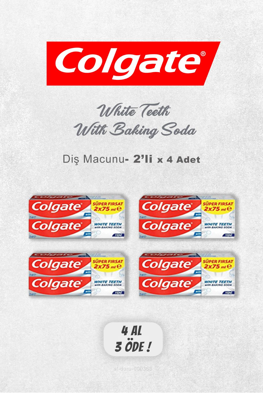4 AL 3 ÖDE Colgate White Teeth With Baking Soda Diş Macunu