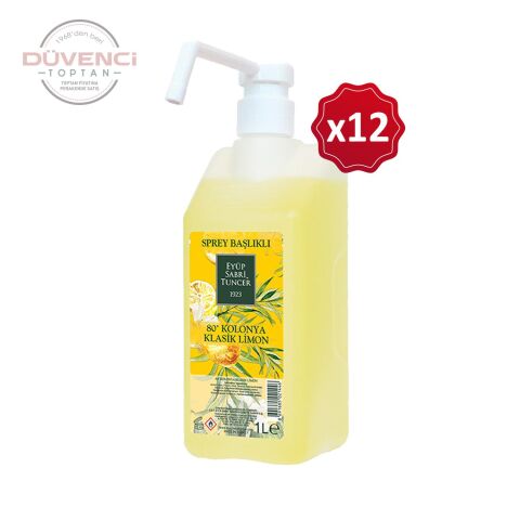 Eyüp Sabri Tuncer Klasik Limon Kolonyası Sprey Başlıklı 1 lt x 12 Adet
